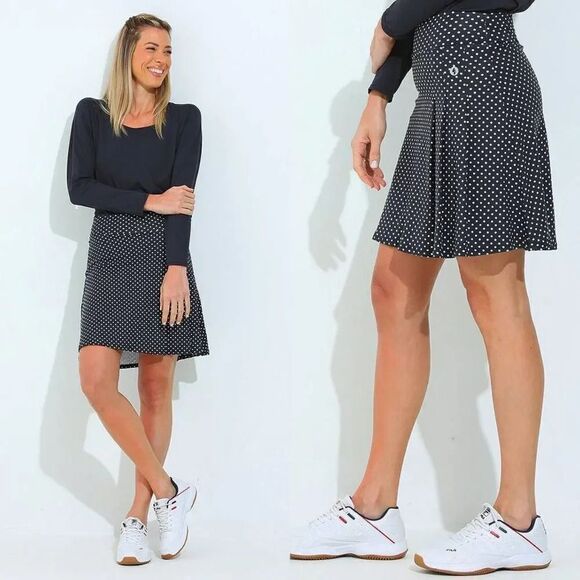Dona jo Classic Skirt / Skort (Black Polka Dot) 19" Sz 2, L NWT - Picture 1 of 8